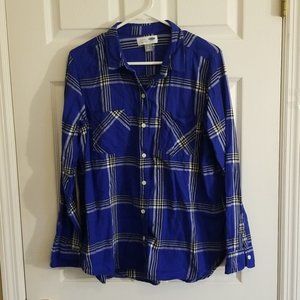 Flannel Shirt - Blue & White Plaid